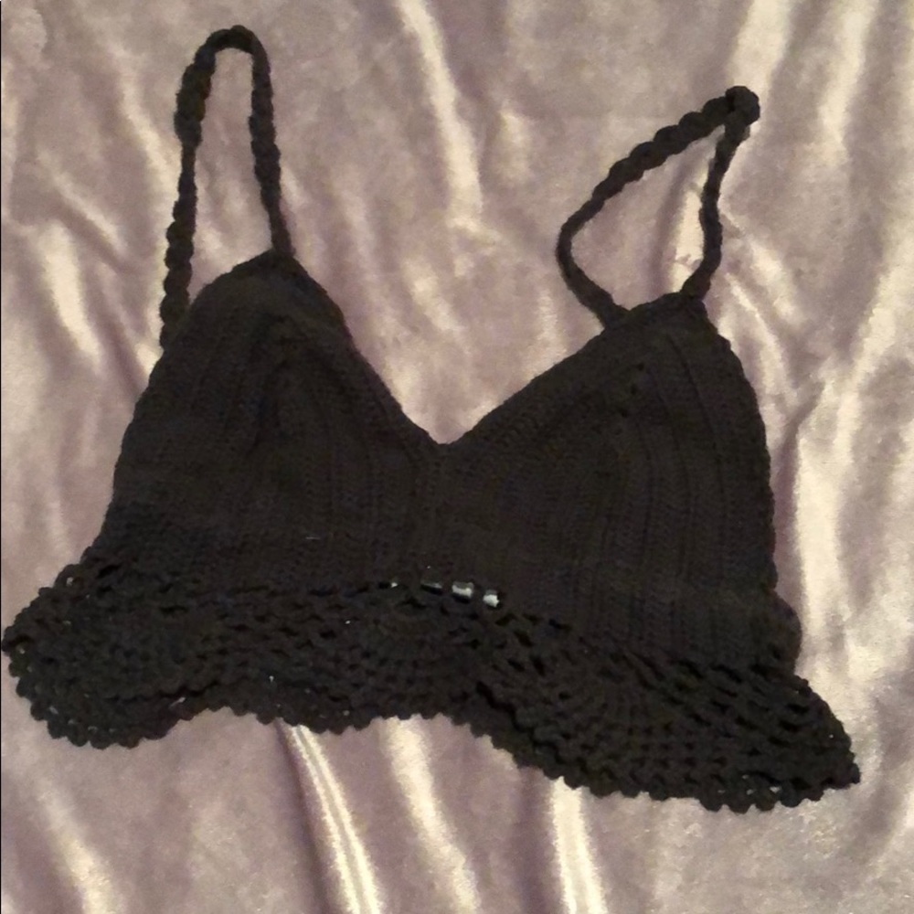 Black woven bralette